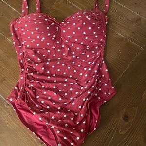 Stylish Red Polka Dot Women's One Piece Swimsuit